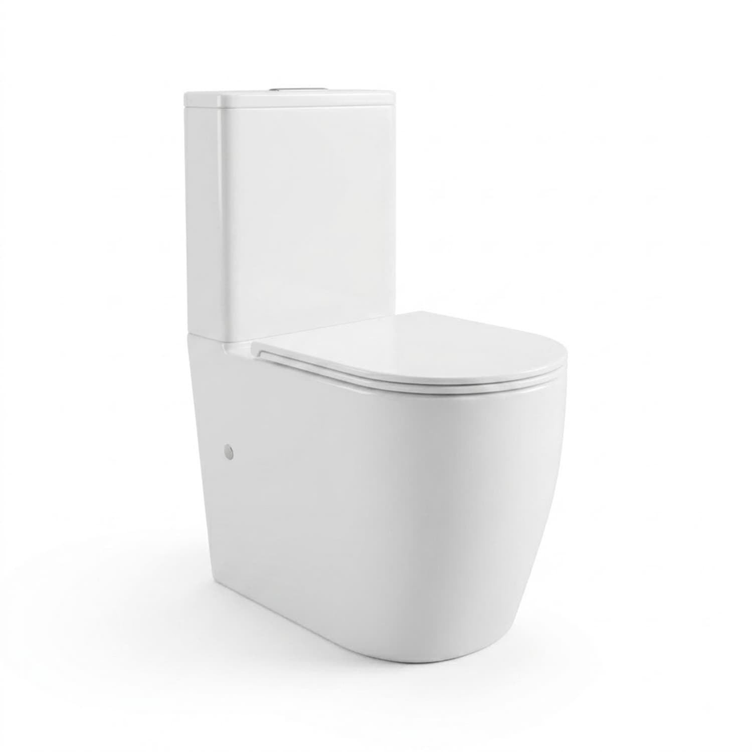 Kompakt WC bezkołnierzowy z deską wolnoopadającą duroplast Helmken Rimless 35D2202 (biały, odpływ poziomy)