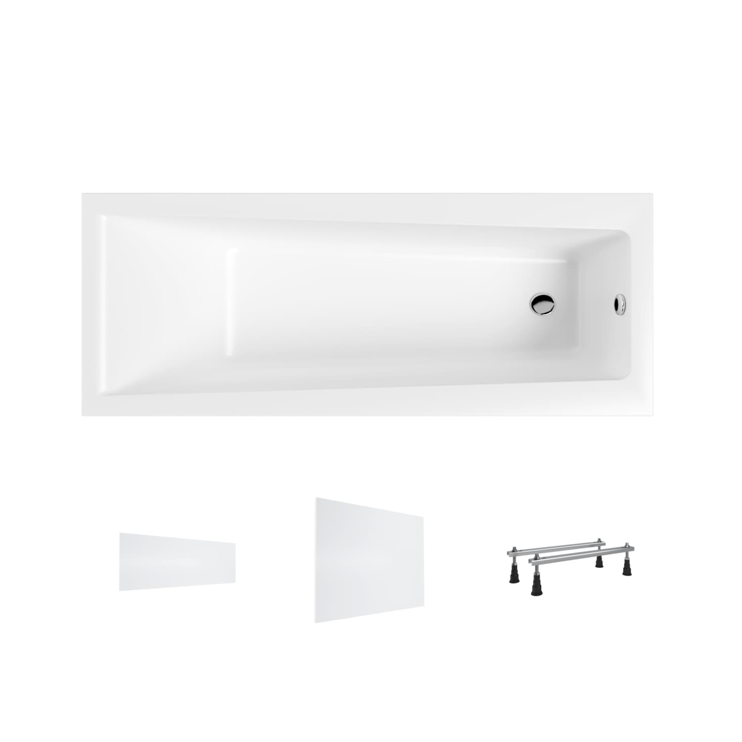 Wanna akrylowa Helmken Versailles 150x75 ze wzmocnionym korpusem + Panel czołowy Biały + Panel boczny Biały + Nóżki / 35070050ZW