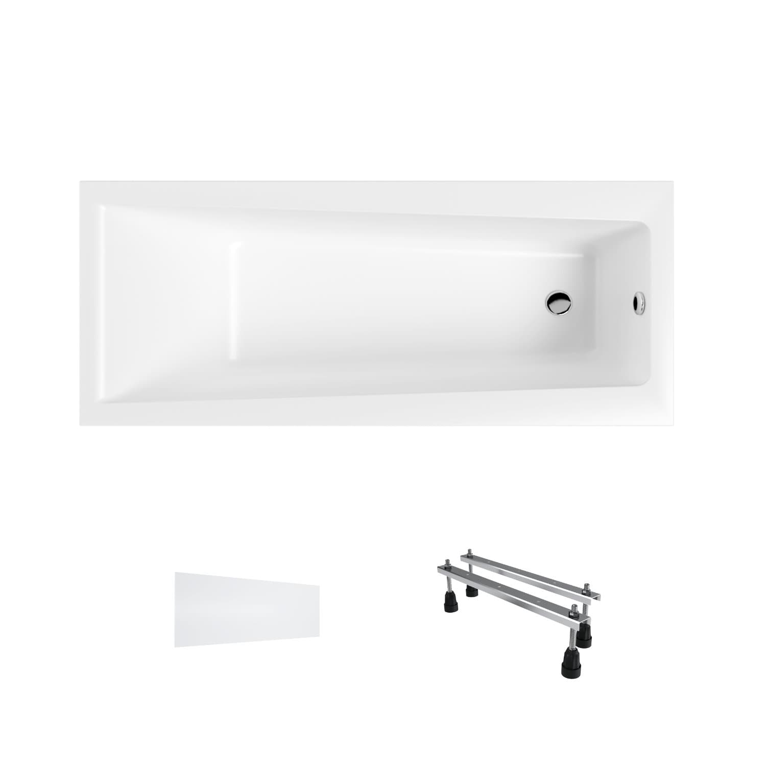 Wanna akrylowa Helmken Versailles 150x75 z akrylu lanego ze wzmocnionym korpusem + Panel biały + Nóżki / 35070050