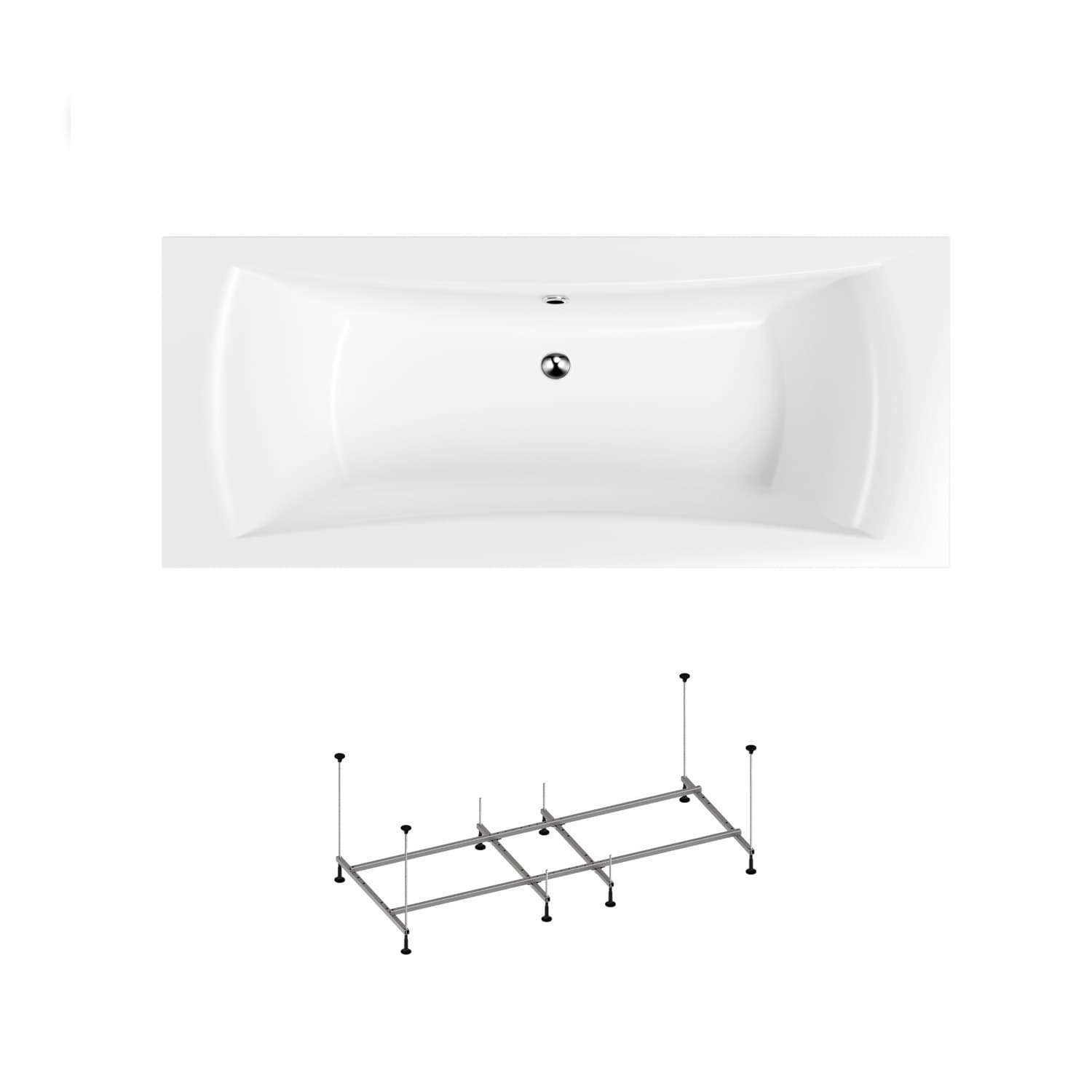 Wanna akrylowa Helmken Belgravia 200x90 + Stelaż do wanien Helmken 21210023 / 35110200-2S