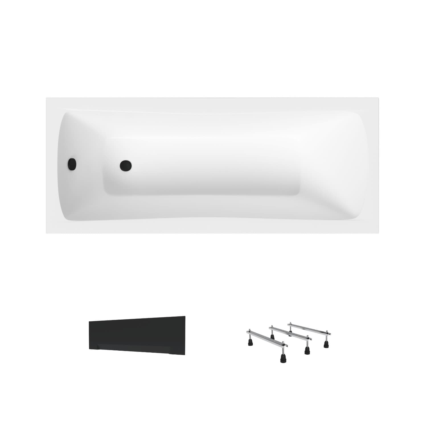 Wanna akrylowa Helmken Luna 170 х 70 + Panel czarny + Nóżki / 23093004
