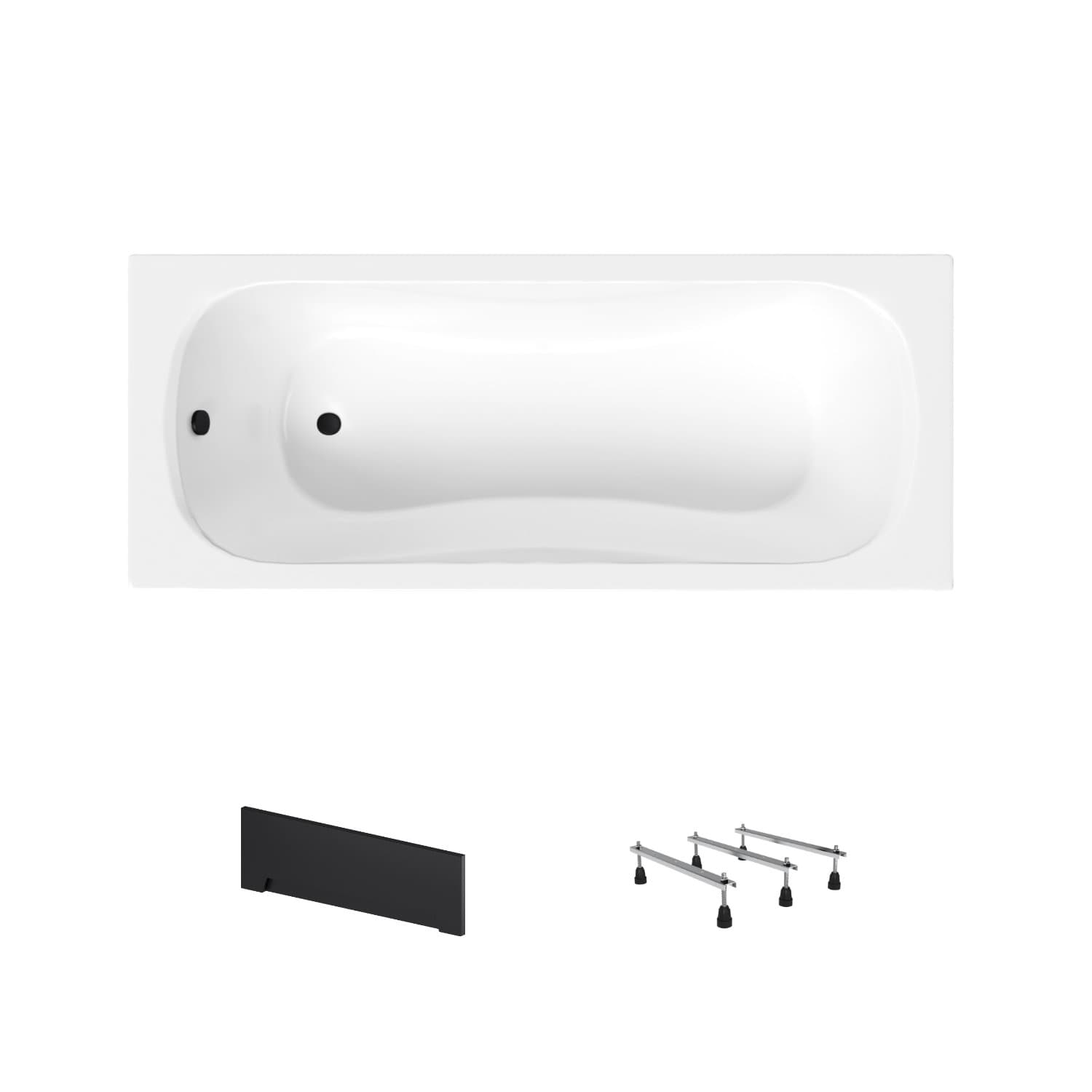 Wanna akrylowa Helmken Edelva 150 х 70 + Panel czarny + Nóżki / 23094003