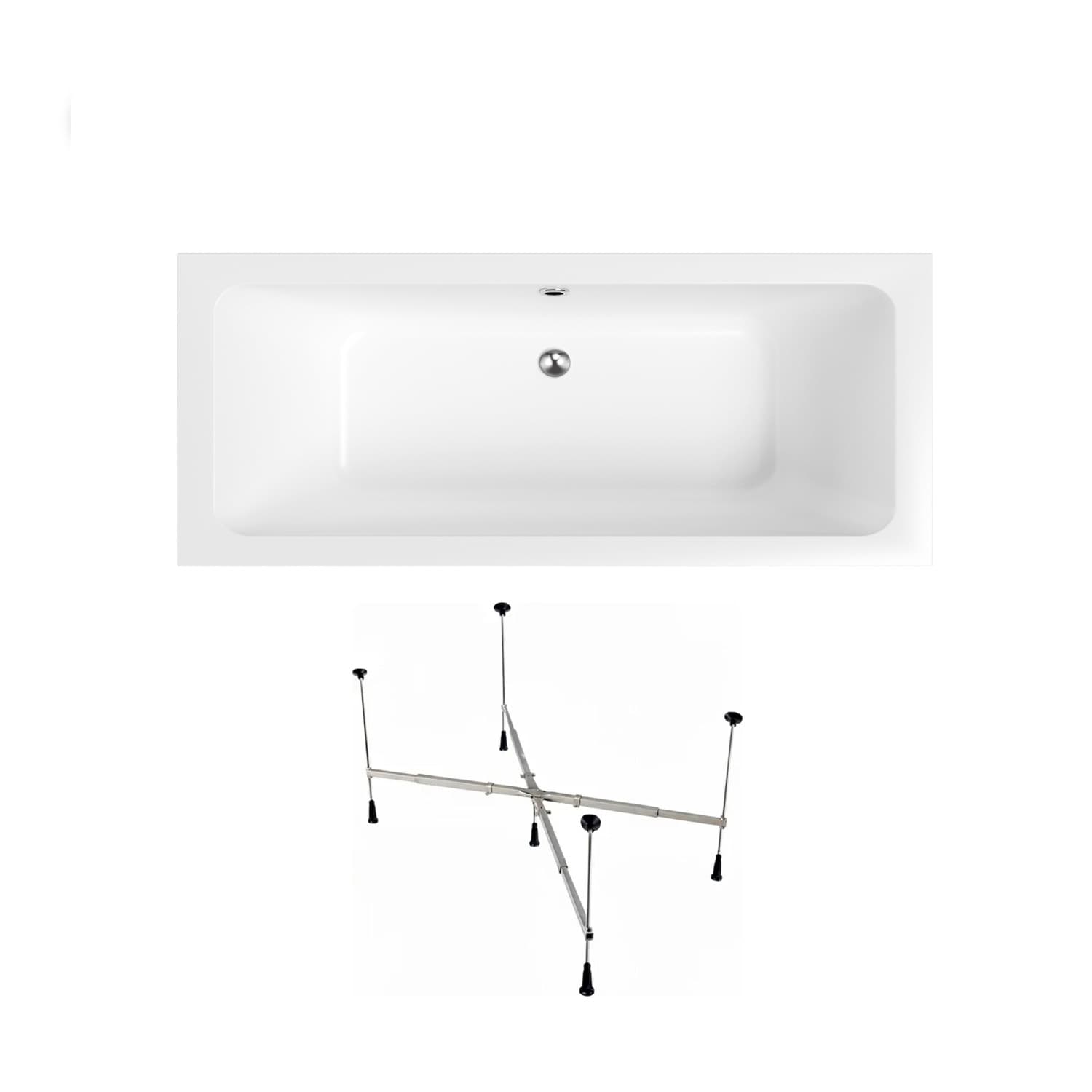 Wanna akrylowa Helmken Olympia 170x75 + Stelaż uniwersalny do wanien Helmken 21230020 / 35100075-2S
