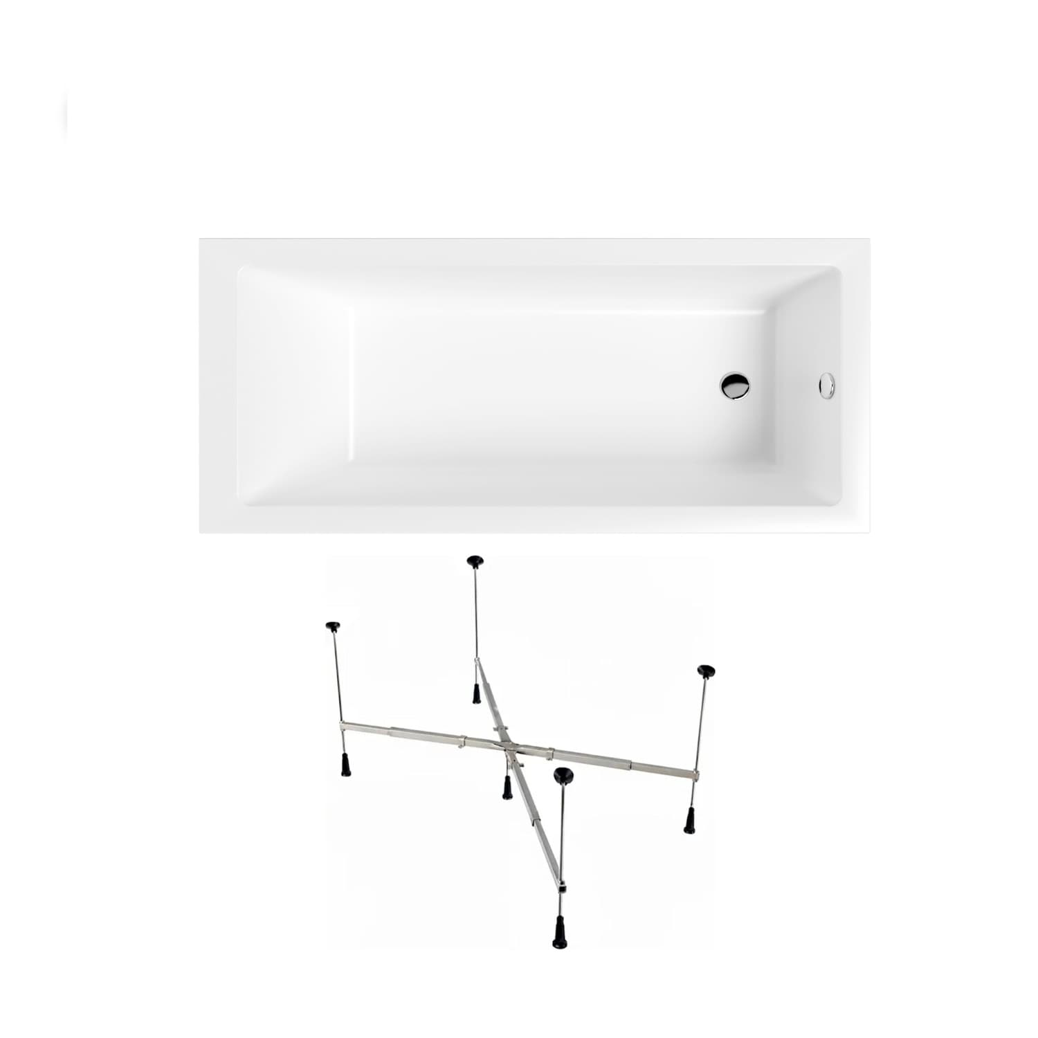 Wanna akrylowa Helmken Athena 170x80 + Stelaż uniwersalny do wanien Helmken 21230020 / 35090080-2S