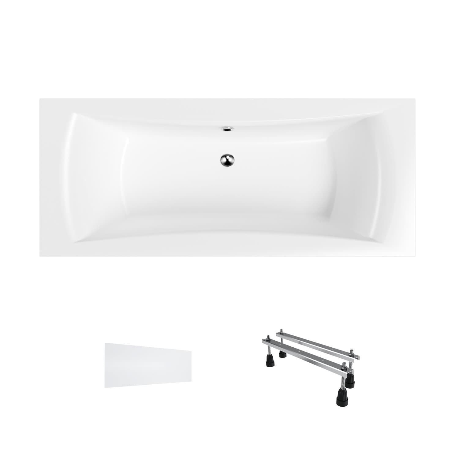 Wanna akrylowa Helmken Belgravia 200x90 z akrylu lanego ze wzmocnionym korpusem + Panel biały + Nóżki / 35110200