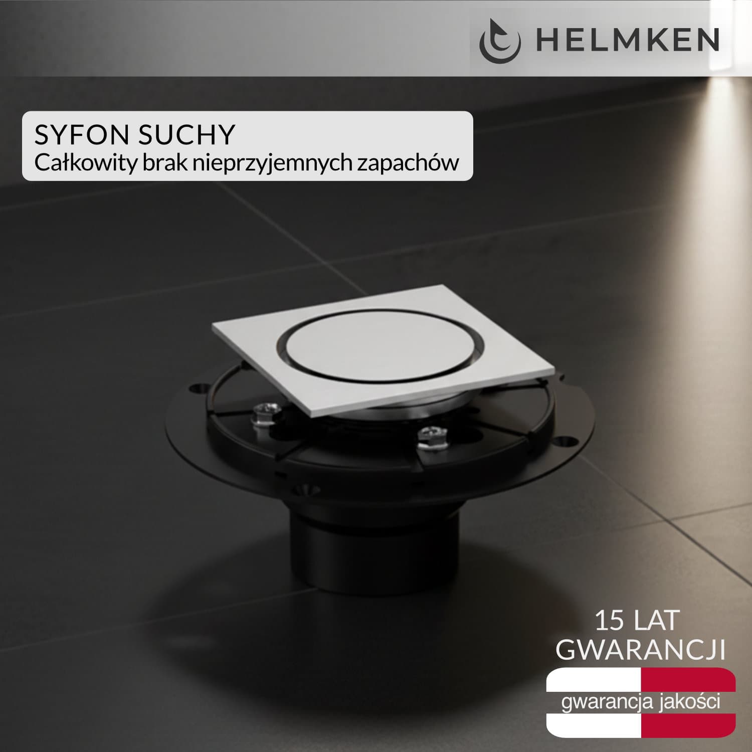 Odpływ punktowy Helmken 37U4041H, 100 x 100 mm, Chrom