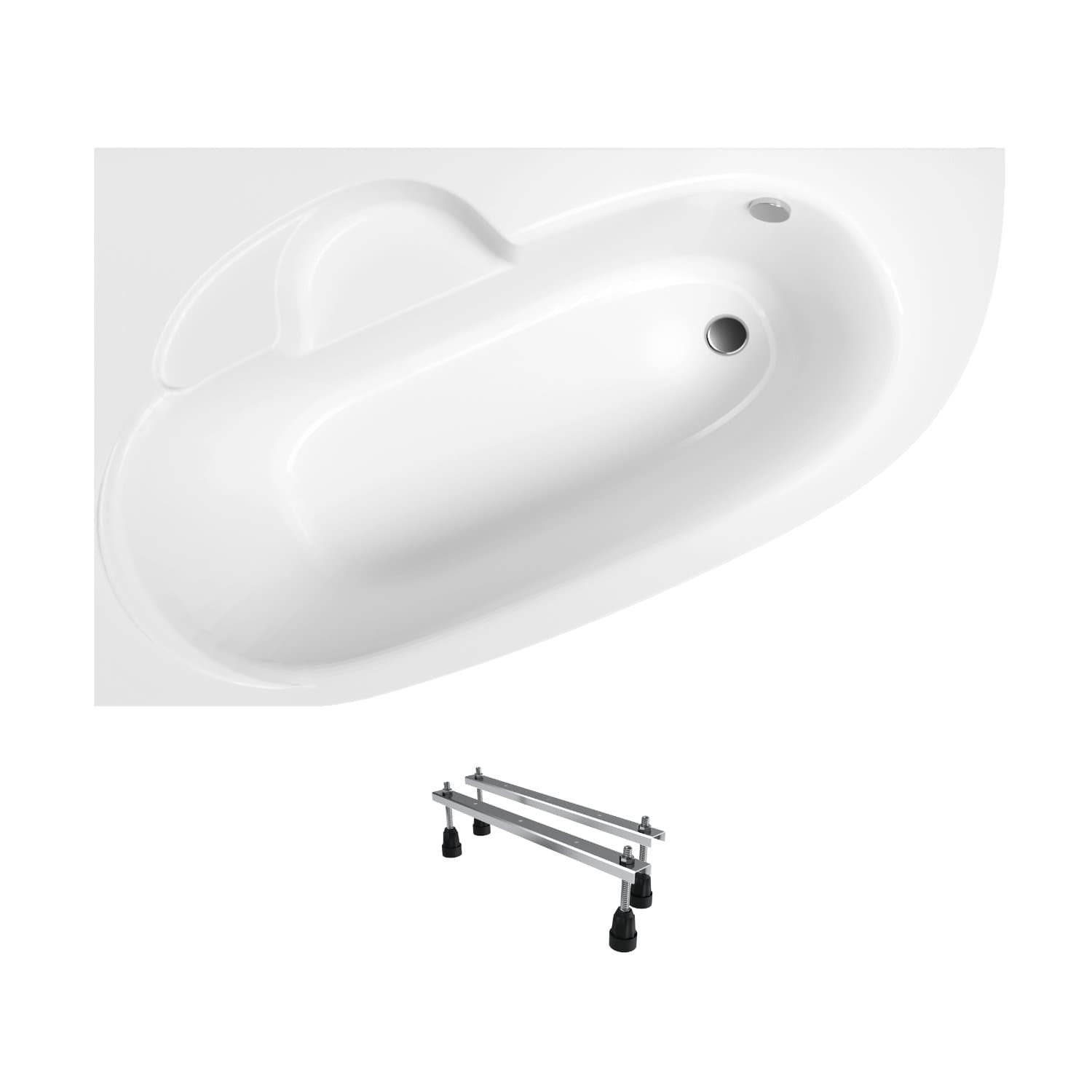 Wanna akrylowa Helmken Valencia 140x95 lewa ze wzmocnionym korpusem + Nóżki / 3502140L