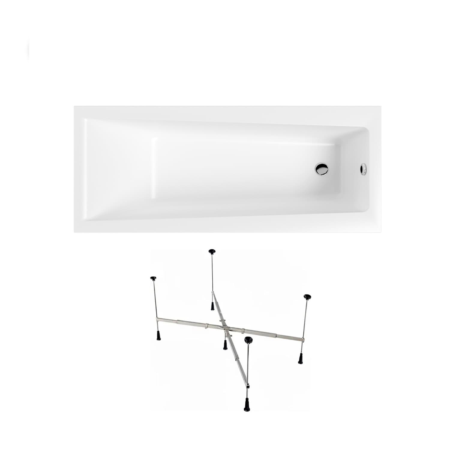 Wanna akrylowa Helmken Versailles 160x75 + Stelaż uniwersalny do wanien Helmken 21230020 / 35070060-2S