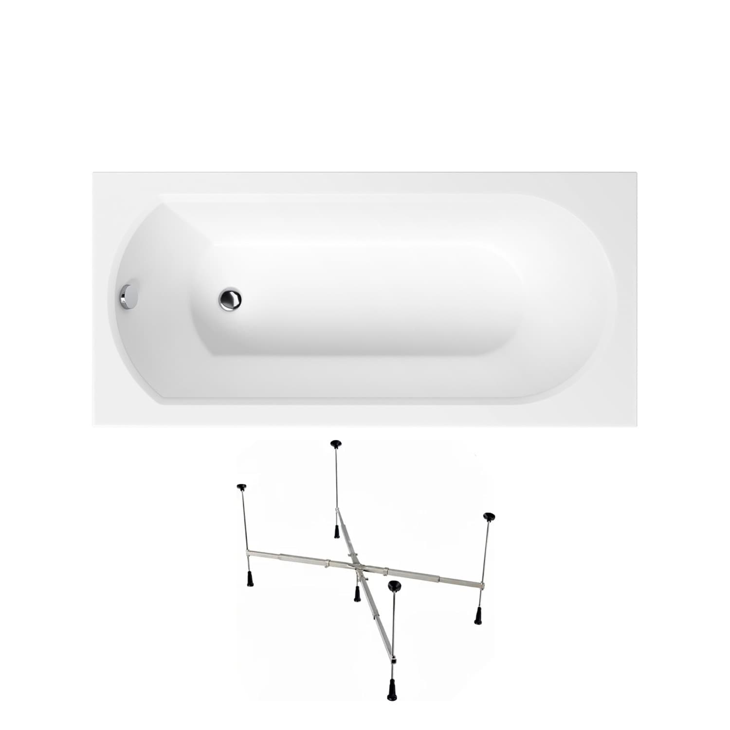 Wanna akrylowa Helmken Tressa 160 х 75 + Stelaż uniwersalny do wanien Helmken 21230020 / 23097002-2S
