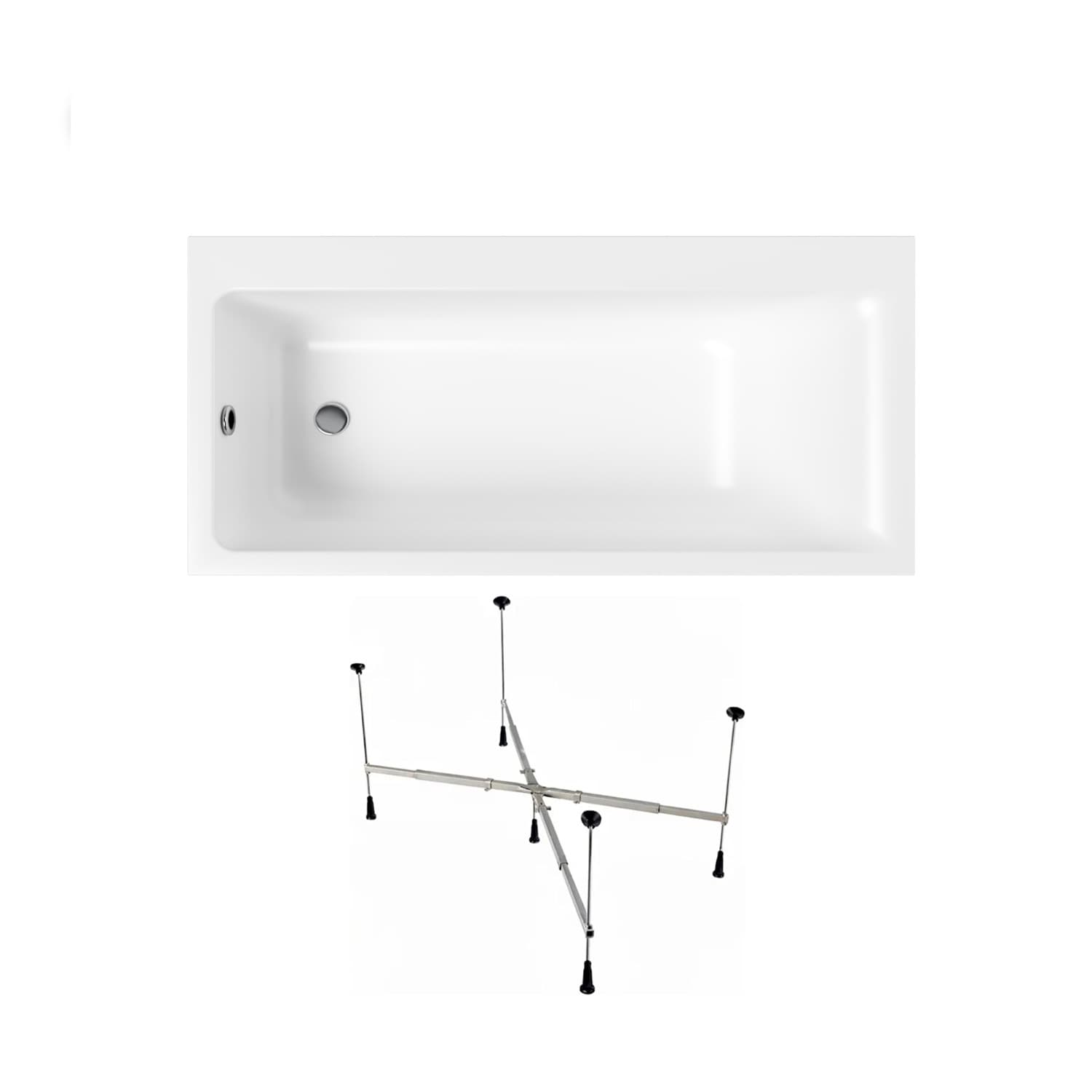 Wanna akrylowa Helmken Seraphina 170x80 LEWA + Stelaż uniwersalny do wanien Helmken 21230020 / 3512170L-2S