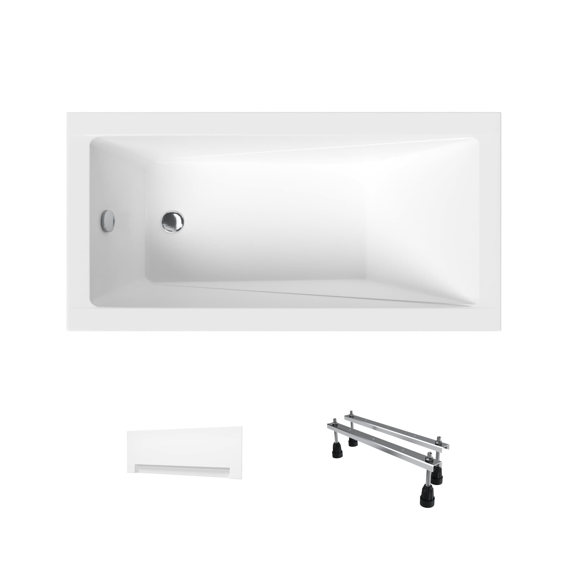 Wanna akrylowa Helmken Rivana 120 х 70 + Panel biały + Nóżki / 23095001