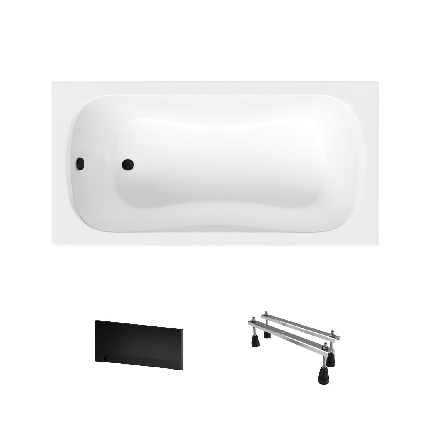 Wanna akrylowa Helmken Edelva 140 х 70 + Panel czarny + Nóżki / 23094002