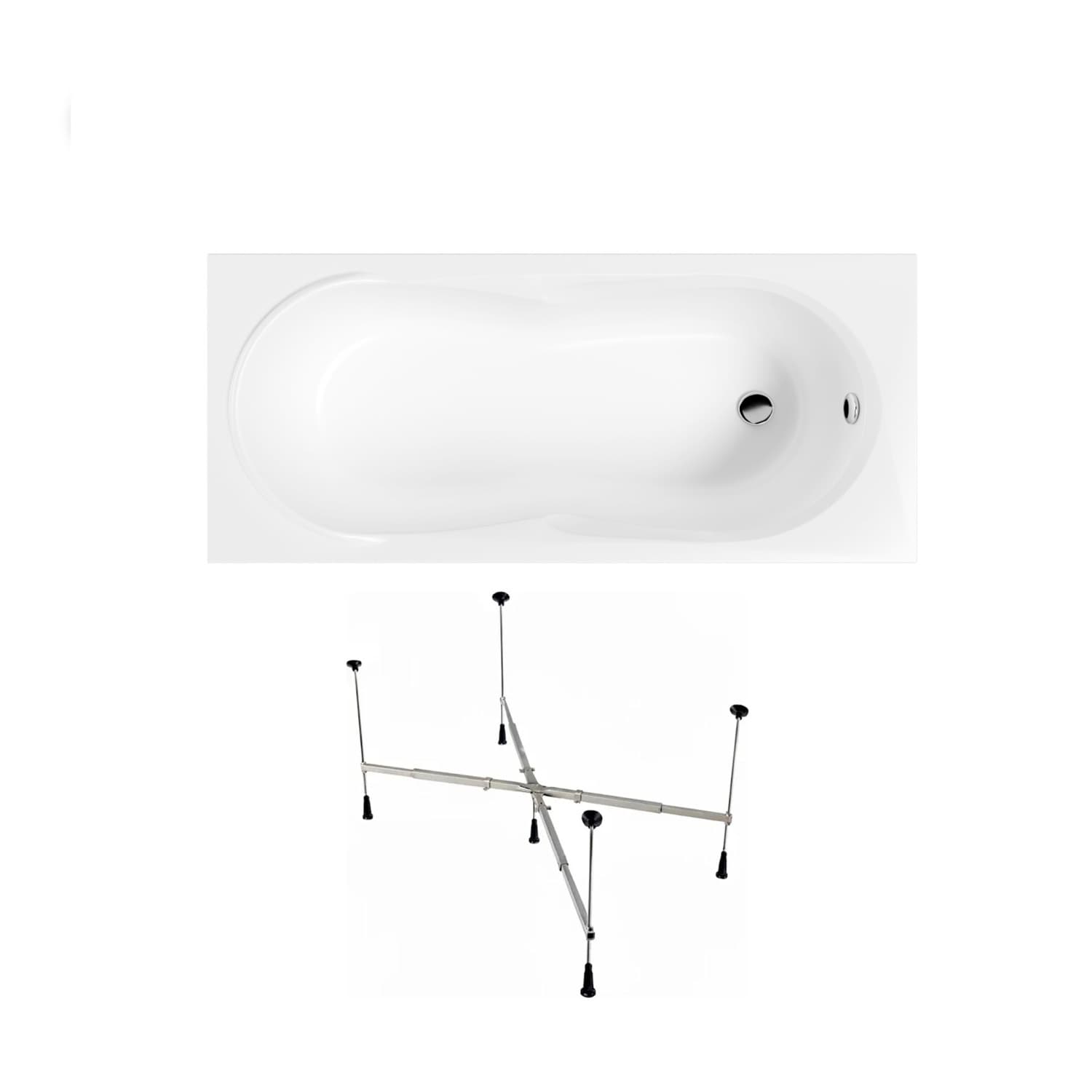 Wanna akrylowa Helmken Celeste 170x75 + Stelaż uniwersalny do wanien Helmken 21230020 / 35060075-2S