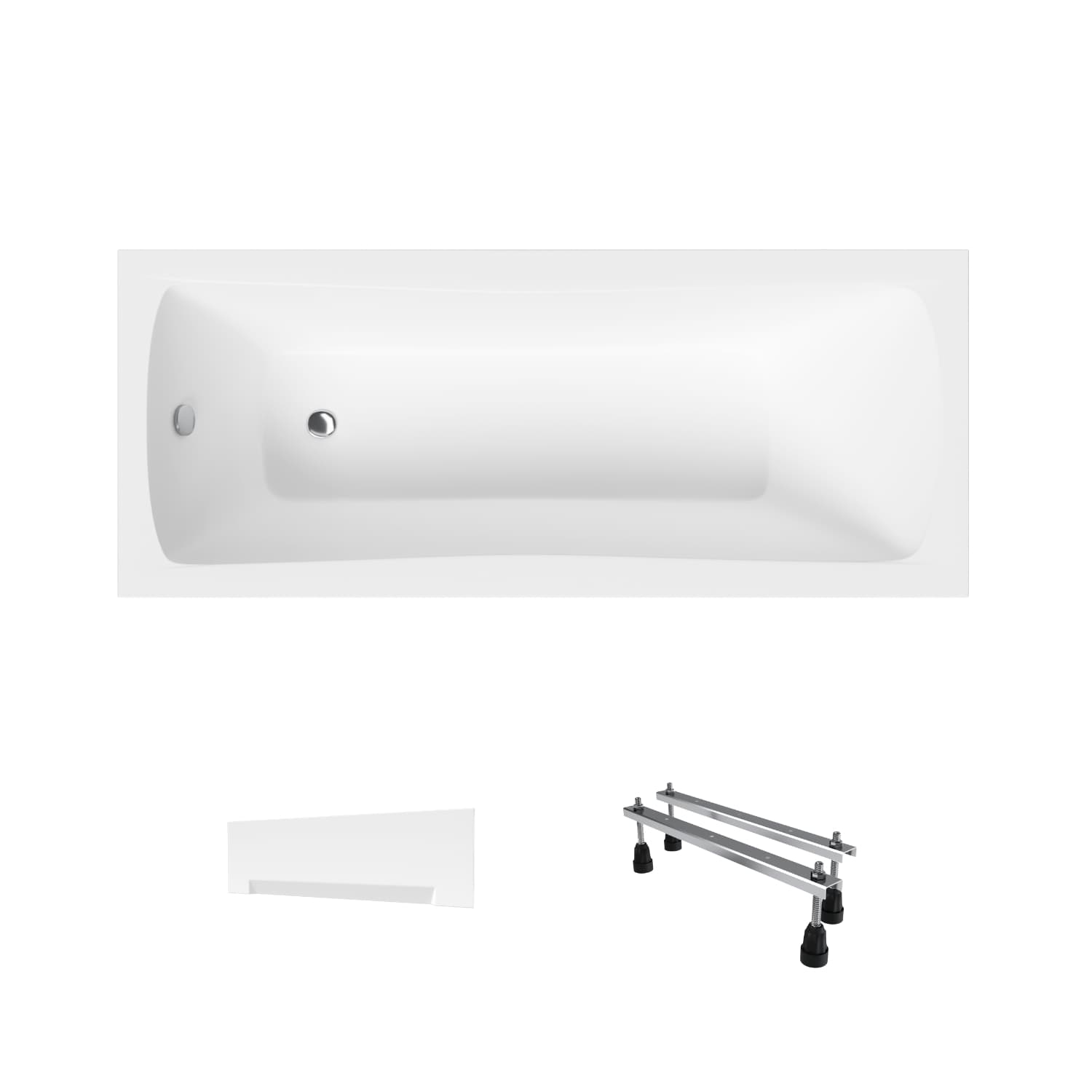 Wanna akrylowa Helmken Luna 140 х 70 + Panel biały + Nóżki / 23093001
