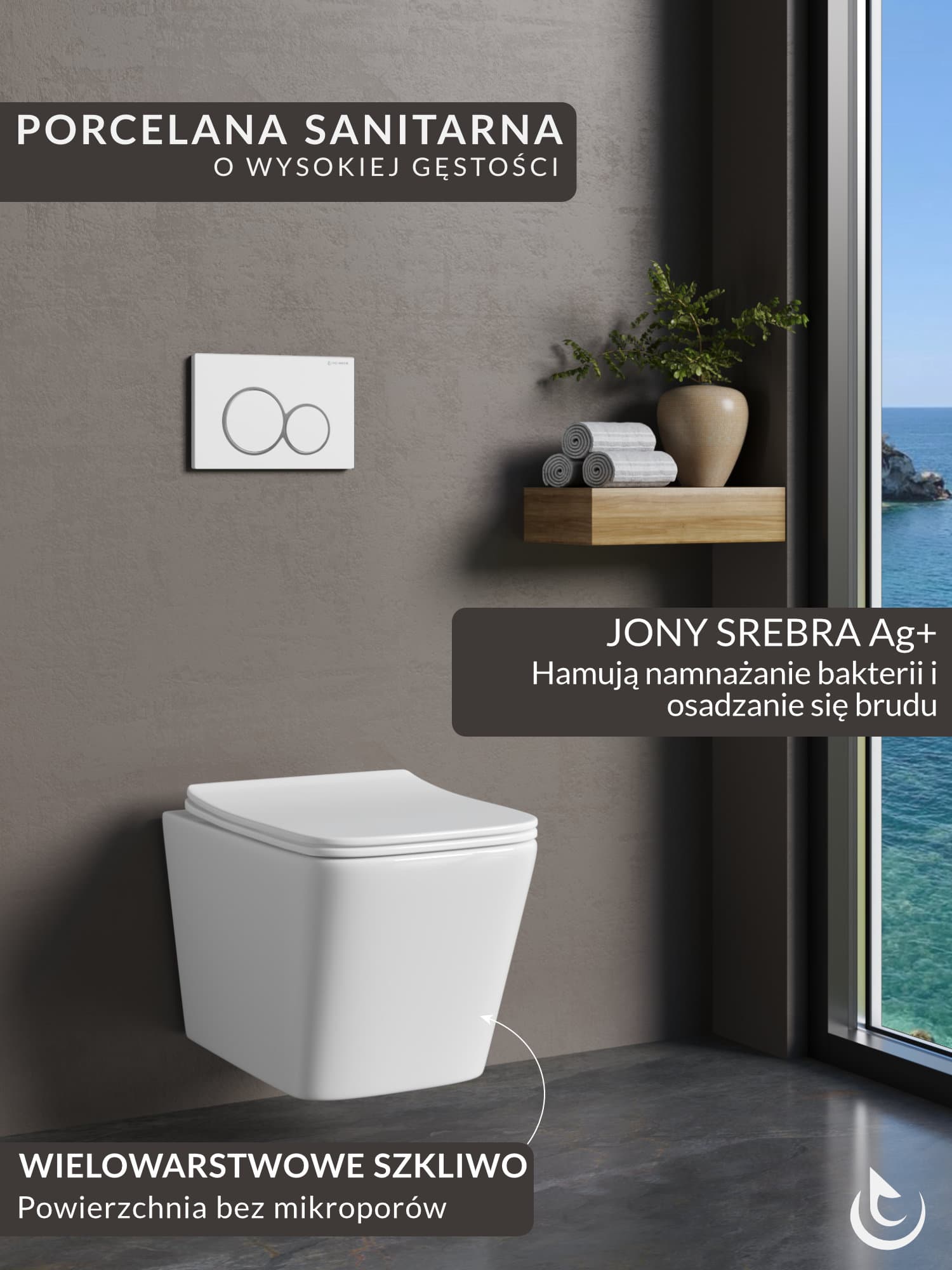 Zestaw podtynkowy WC Helmken 5w1: Stelaż, Biały przycisk, Miska bezkołnierzowa Rimless 35120001, Deska wolnoopadająca, Mata