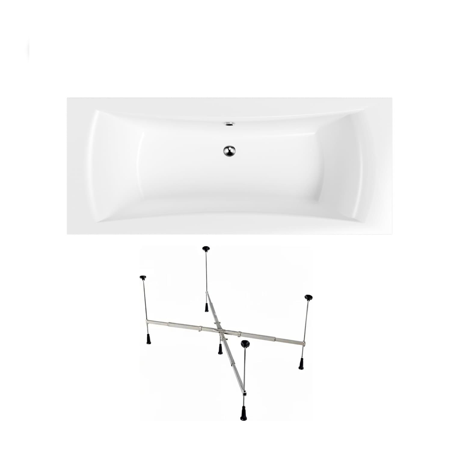 Wanna akrylowa Helmken Belgravia 170x75 + Stelaż uniwersalny do wanien Helmken 21230020 / 35110170-2S