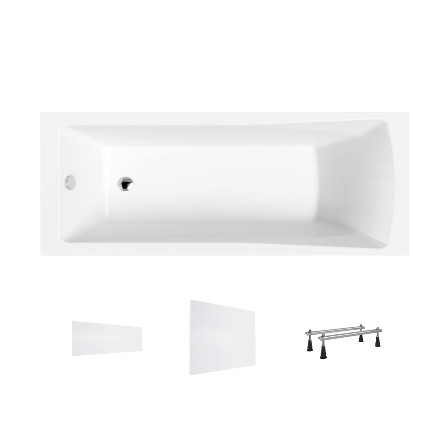 Wanna akrylowa Helmken Aurora 140x70 + Panel czołowy Biały + Panel boczny Biały + Nóżki / 35010040-4B