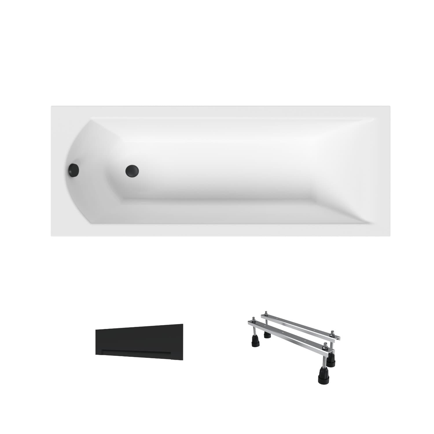 Wanna akrylowa Helmken Vespera 140 х 70 + Panel czarny + Nóżki / 23098001