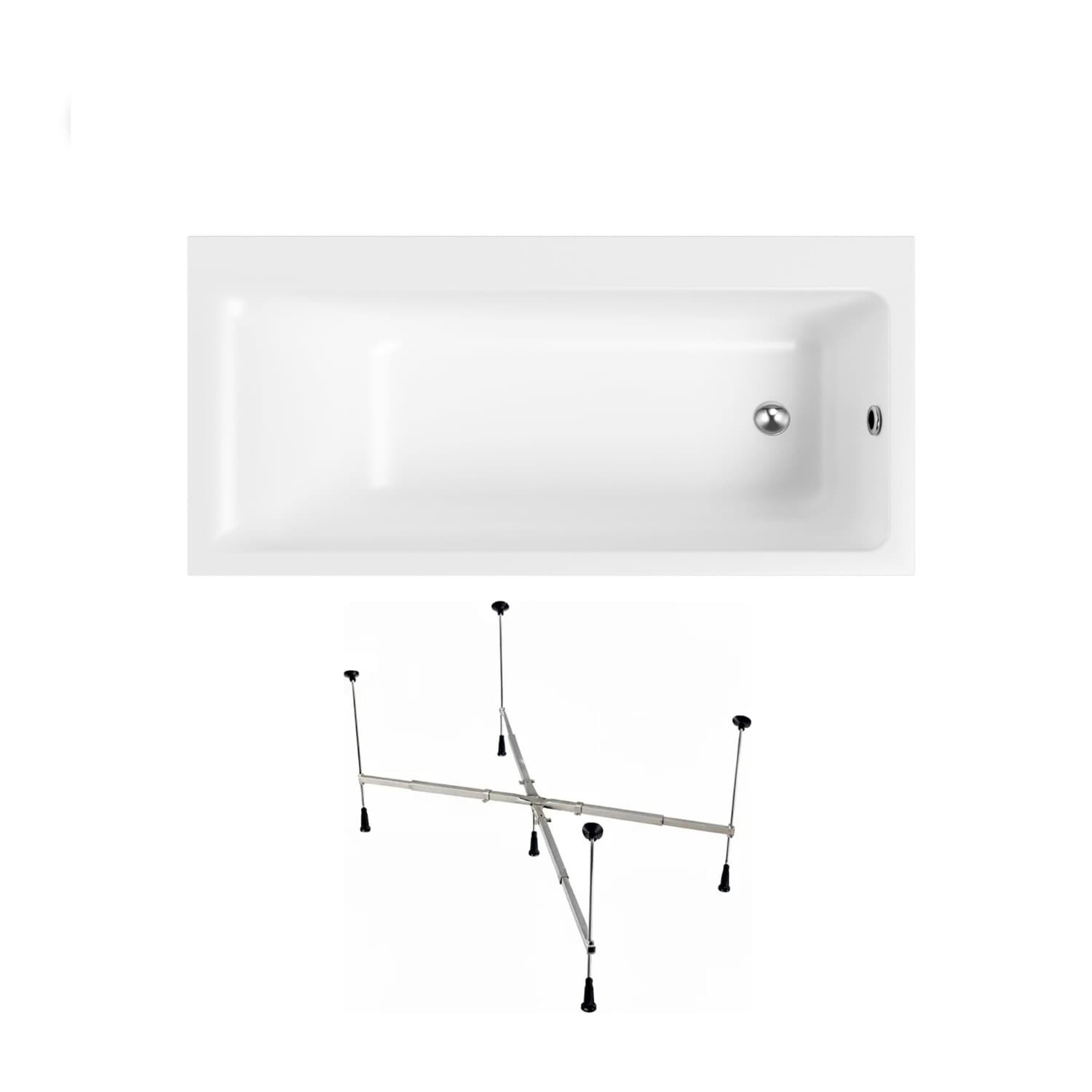 Wanna akrylowa Helmken Seraphina 160x80 PRAWA + Stelaż uniwersalny do wanien Helmken 21230020 / 3512160R-2S
