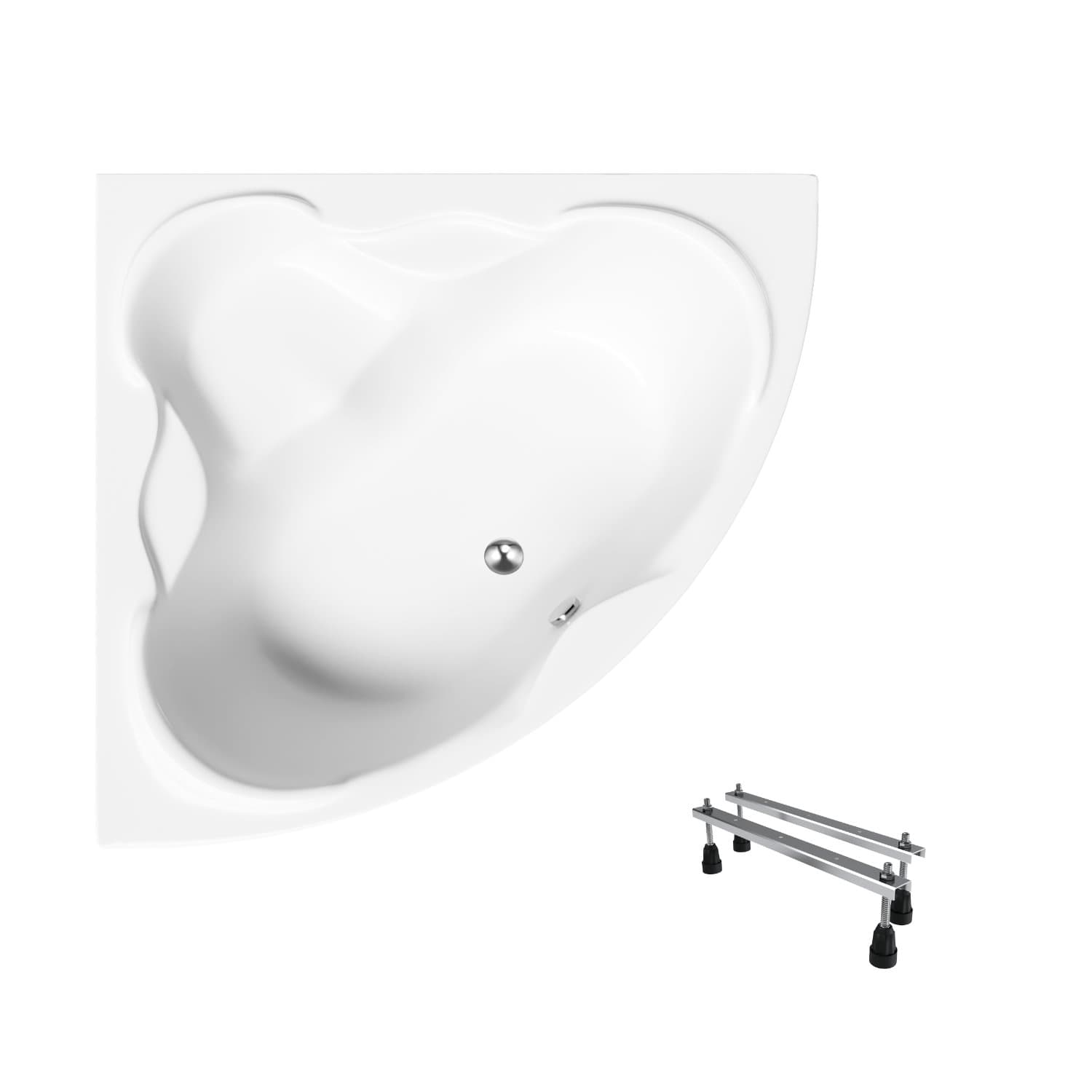 Wanna akrylowa Helmken Riviera 140x140 duża narożna z akrylu lanego ze wzmocnionym korpusem + Nóżki / 35050140