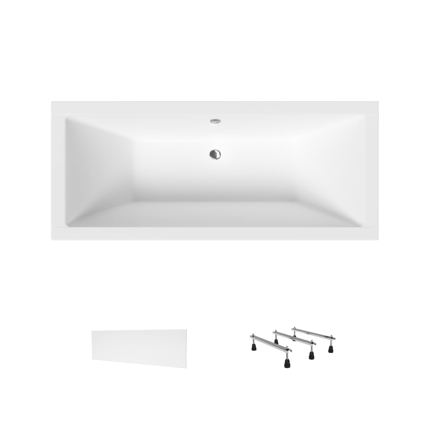 Wanna akrylowa Helmken Alvaro 175 x 80 + Panel biały + Nóżki / 23096004