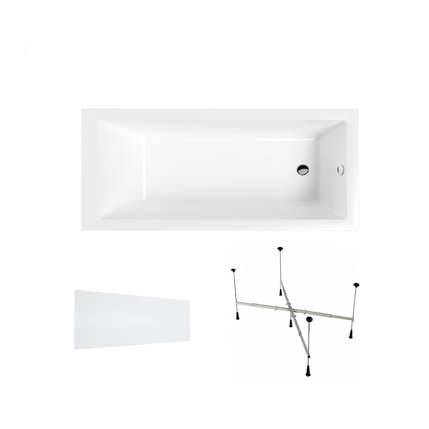 Wanna akrylowa Helmken Athena 170x80 + Panel Biały + Stelaż uniwersalny do wanien Helmken 21230020 / 35090080-3S
