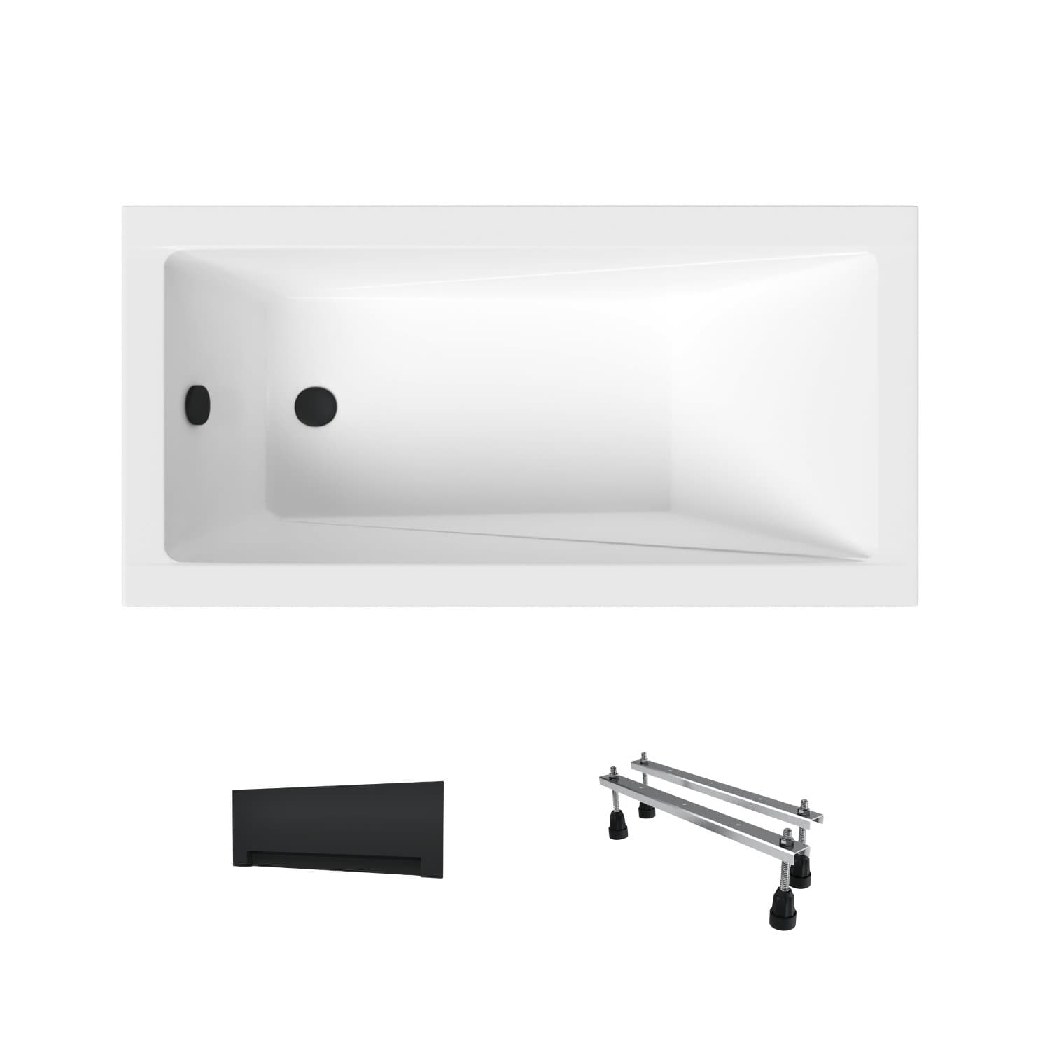 Wanna akrylowa Helmken Rivana 120 х 70 + Panel czarny + Nóżki / 23095001