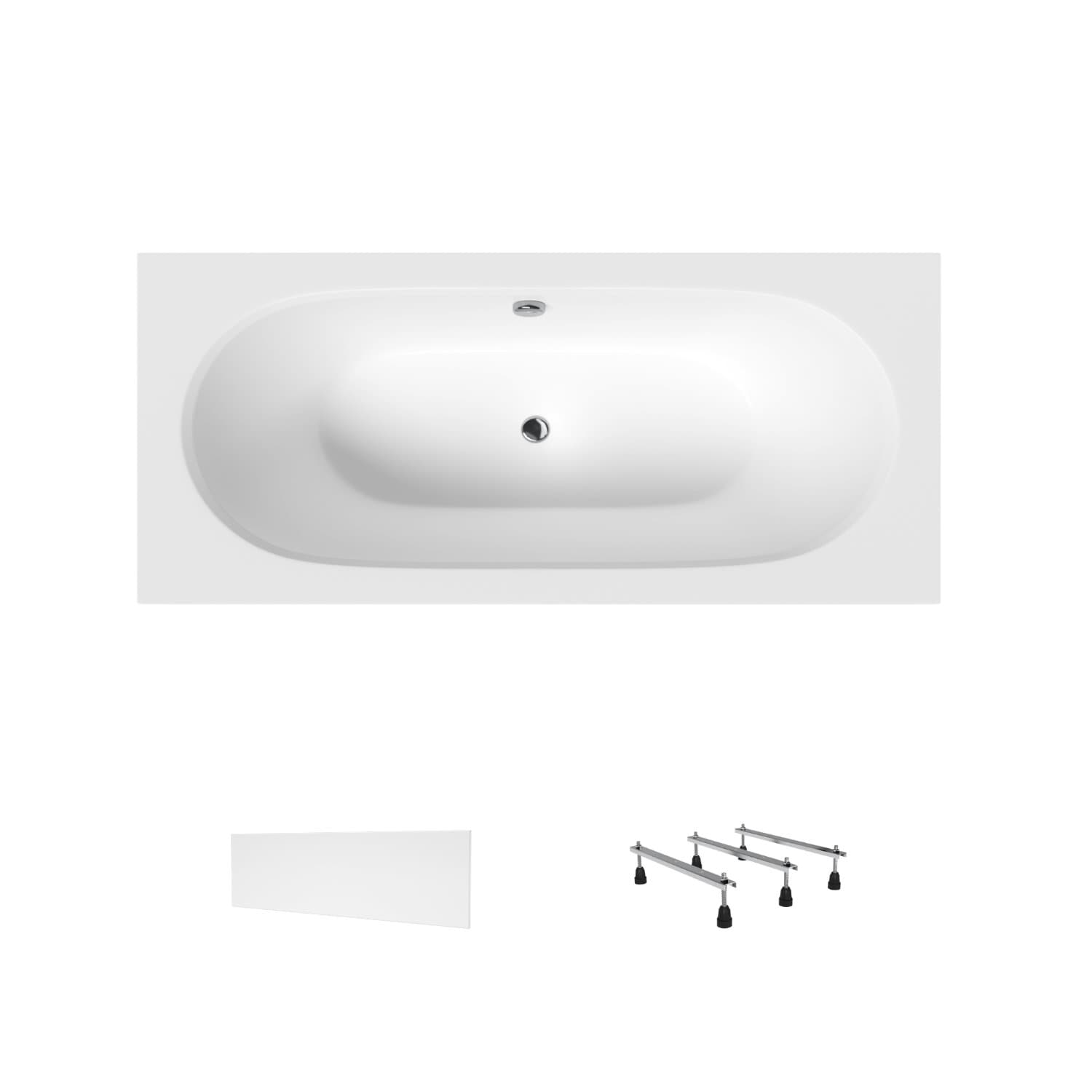 Wanna akrylowa Helmken Vienna 160 х 75 + Panel biały + Nóżki / 23099002