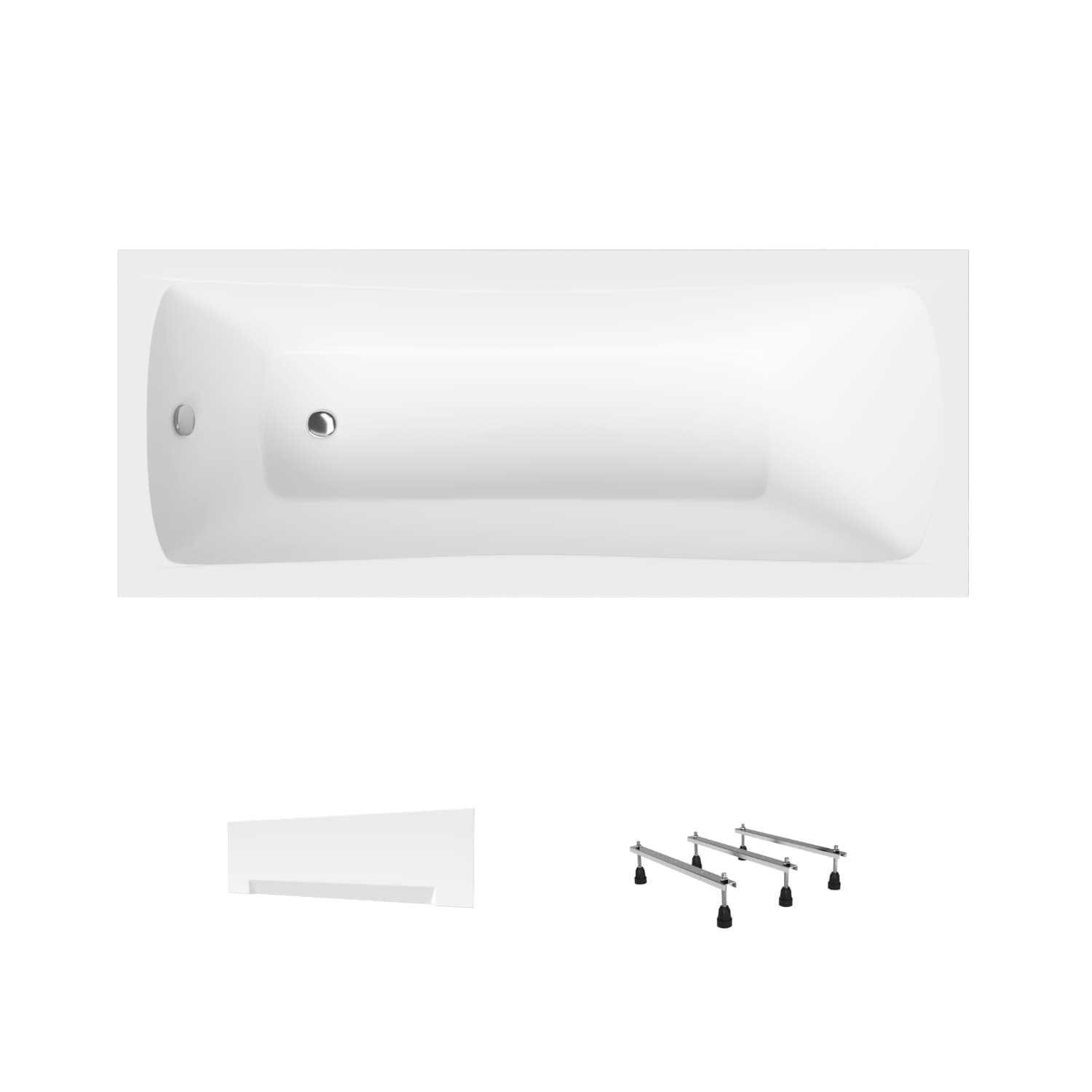 Wanna akrylowa Helmken Luna 170 х 70 + Panel biały + Nóżki / 23093004