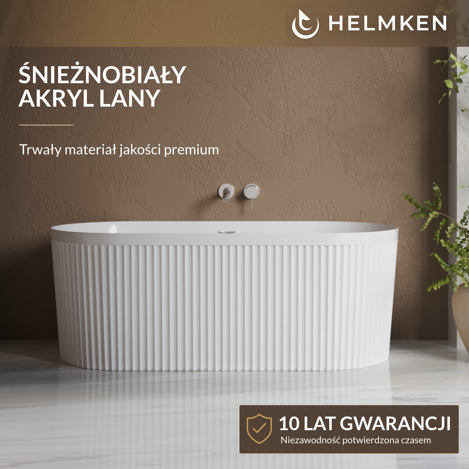 Wanna wolnostojąca Helmken Aurelia 170x80 + Syfon + Nóżki
