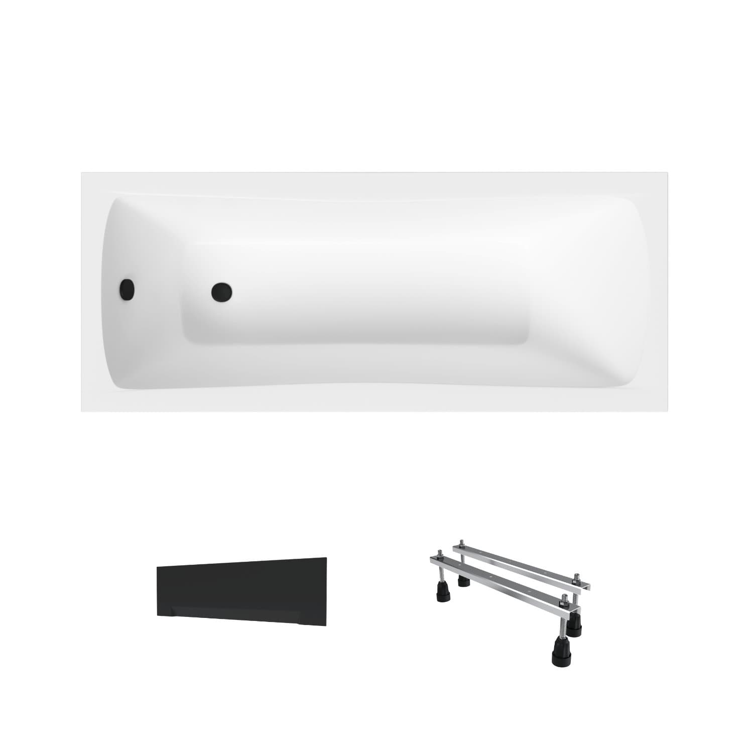 Wanna akrylowa Helmken Luna 140 х 70 + Panel czarny + Nóżki / 23093001